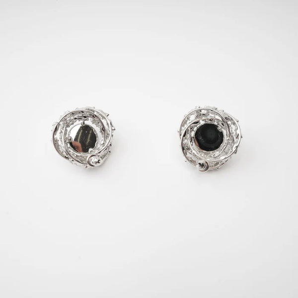 Crystal Halo Pearl Earrings