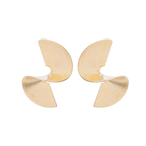 Sculptural Spiral Gold-Tone Statement Earrings
