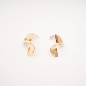 Sculptural Spiral Gold-Tone Statement Earrings
