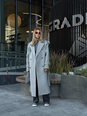 Marceline Belted Wool-Look Coat