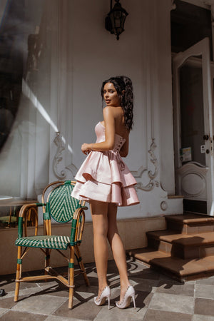 Valentine Strapless Tiered Mini Dress