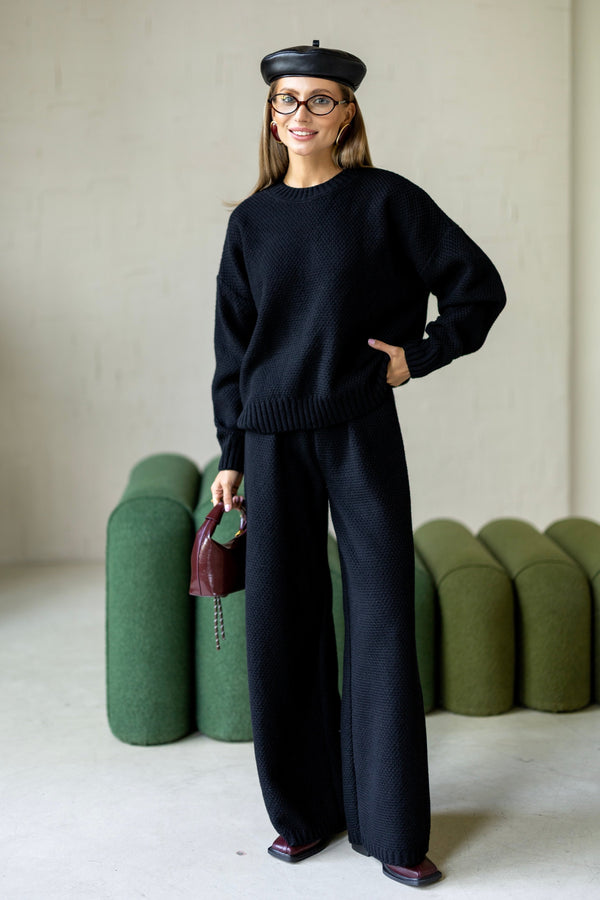 Anouk Knit Lounge Set – Black