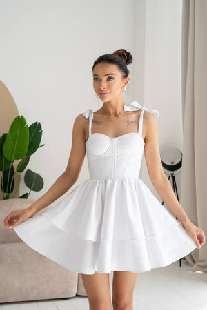 Léontine Tie-Strap Tiered Mini Dress – Mango