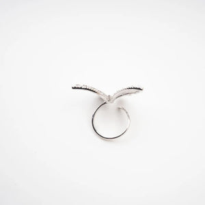 Crystal Butterfly Adjustable Silver Ring