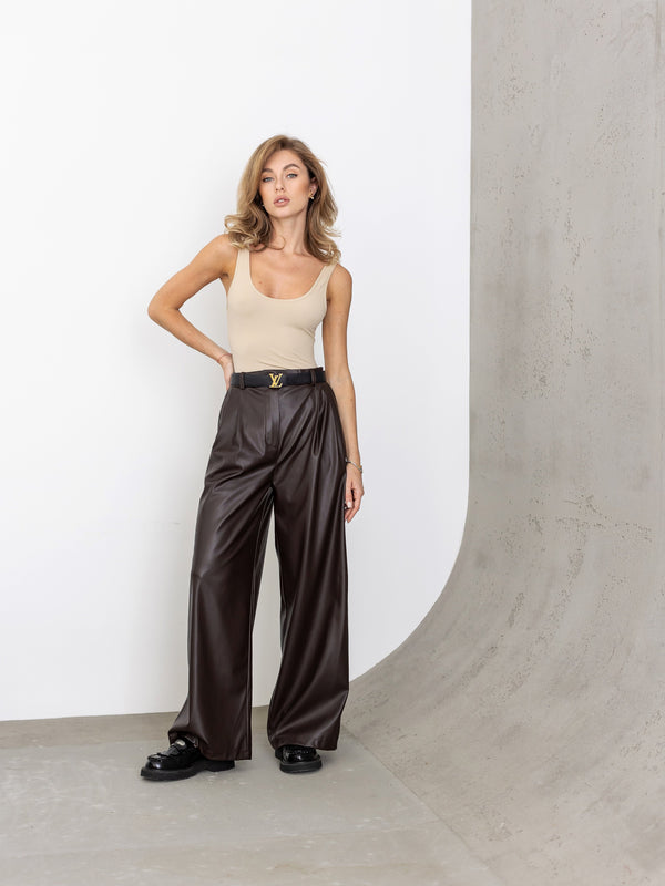 Clémence Pleated Wide-Leg Trousers