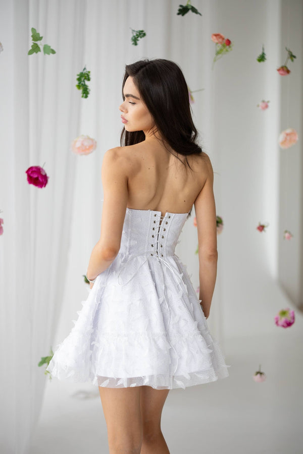 Adélie Butterfly Appliqué Mini Dress
