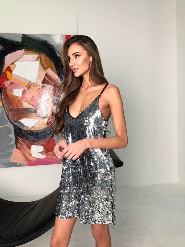Diane Sequin Mini Dress