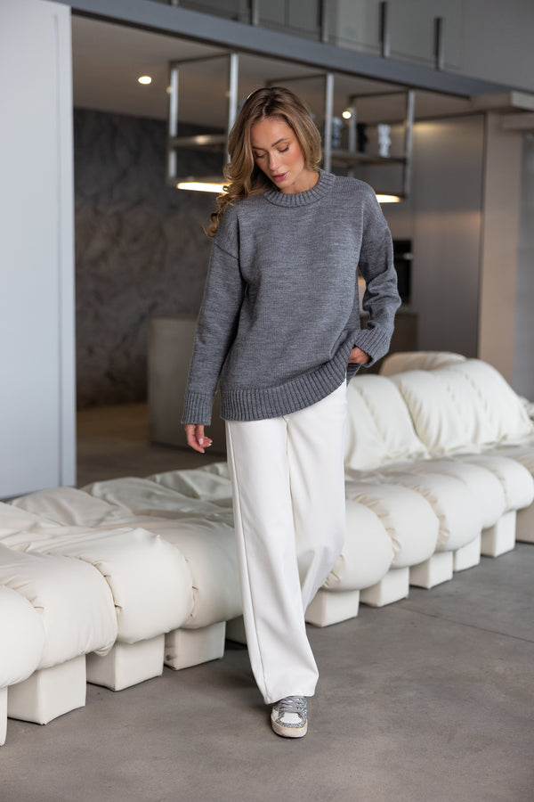 Marion Relaxed Crew Sweater – Charcoal