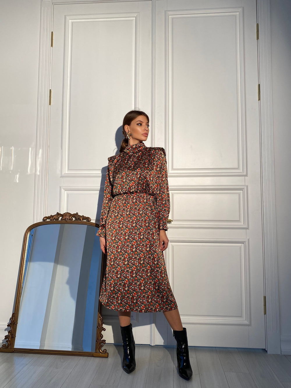 Roseline Printed Midi Dress