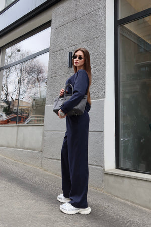 Solene Knit Lounge Set – Blue
