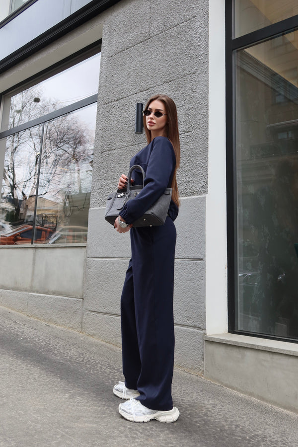 Solene Knit Lounge Set – Blue