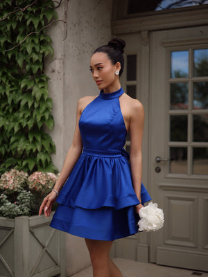 Celestine Tiered Halter Mini Dress