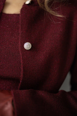 Vivienne Bouclé Jacket & Skirt Set – Burgundy