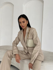 Hermine Oversized Longline Blazer in Beige