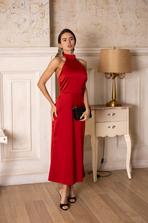 Océane Halter Jumpsuit – Red
