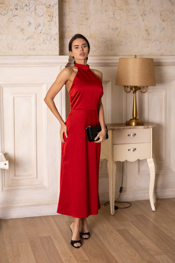 Océane Halter Jumpsuit – Red