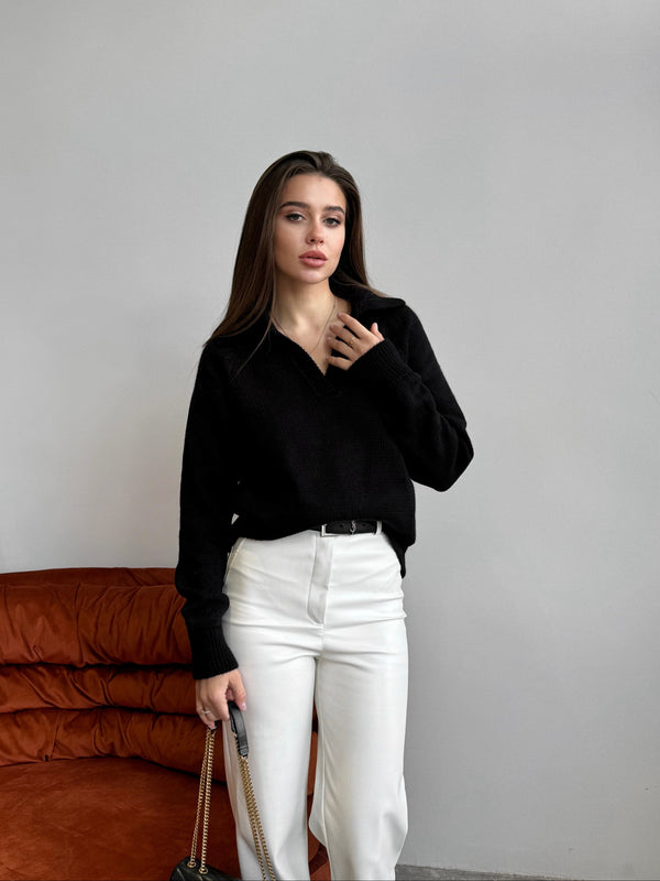 Elin Knit Blouse – Black