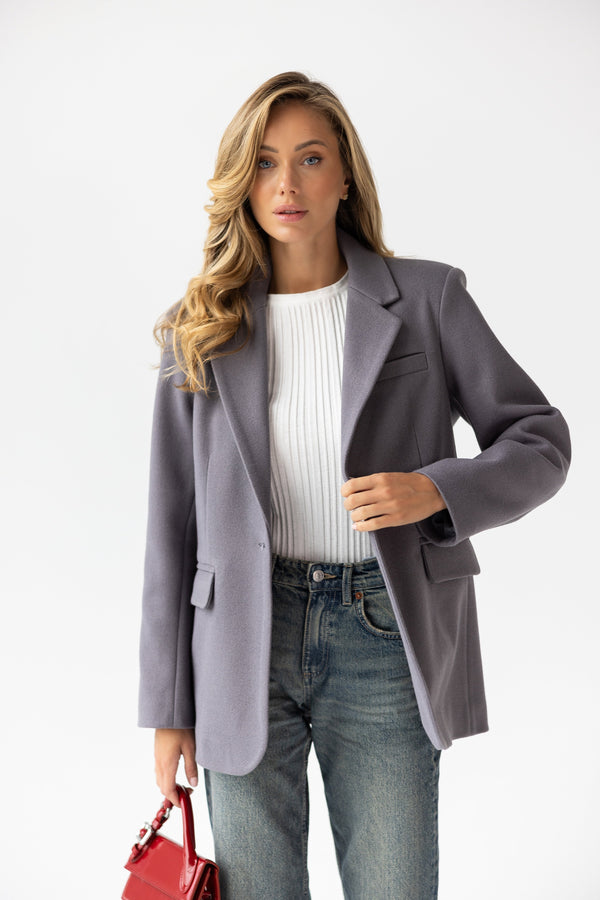 Adrienne Oversized Blazer – Grey