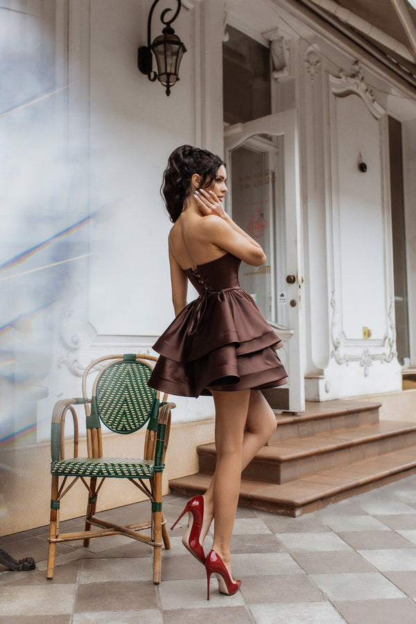 Valentine Strapless Tiered Mini Dress
