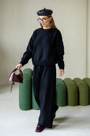Anouk Knit Lounge Set – Black