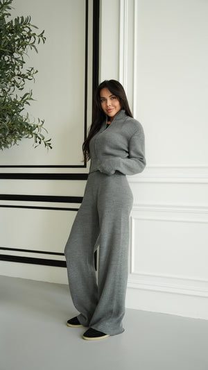 Charlotte Zip Bomber & Trouser Set – Grey