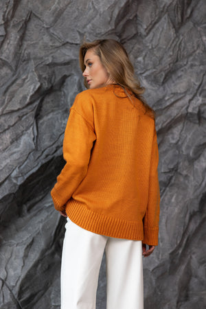 Marion Relaxed Crew Sweater – Orange