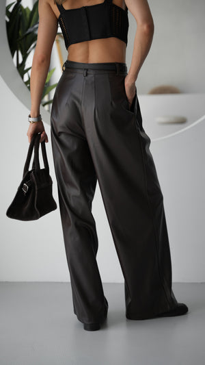 Clémence Pleated Wide-Leg Trousers