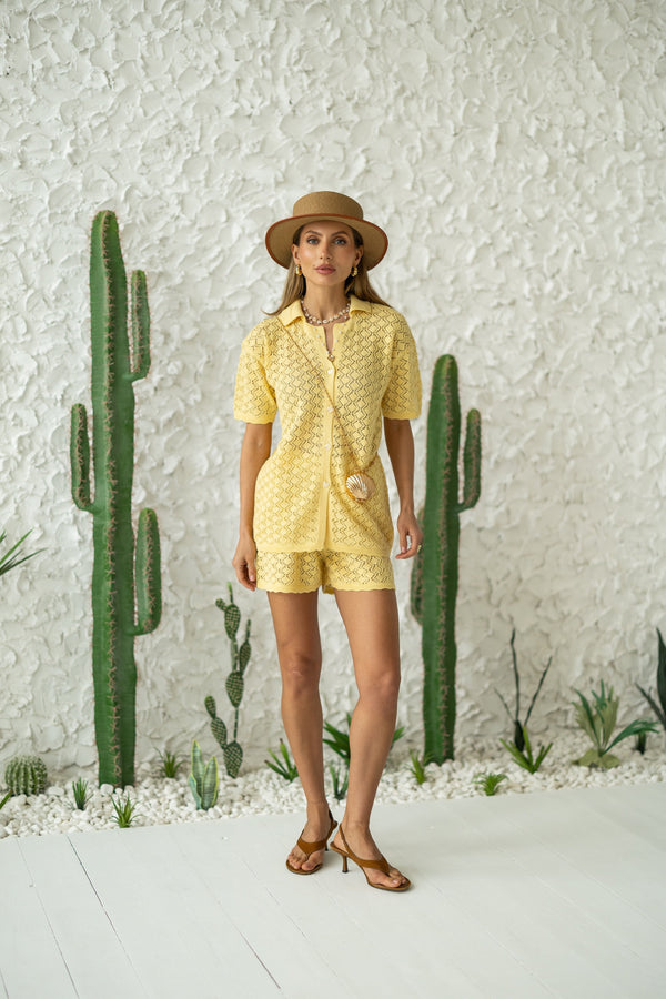 Nora Shirt & Shorts Set – Yellow