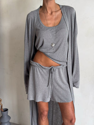 Albertine Knit Three-Piece Lounge Set – Grey