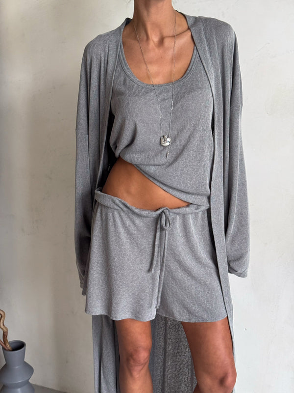 Albertine Knit Three-Piece Lounge Set – Grey