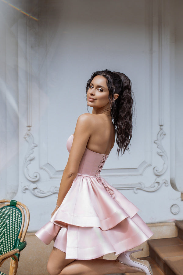Valentine Strapless Tiered Mini Dress