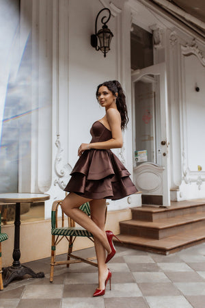 Valentine Strapless Tiered Mini Dress