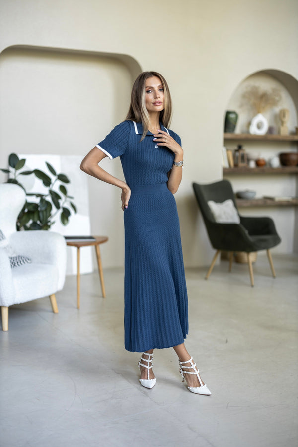 Apolline Polo Knit Midi Dress
