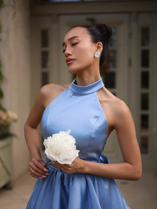 Celestine Tiered Halter Mini Dress