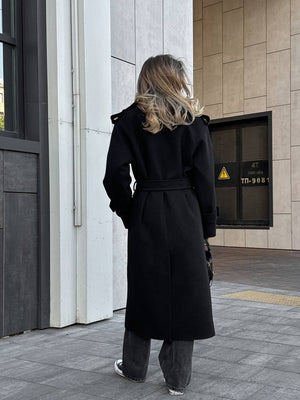 Marceline Belted Wool-Look Coat
