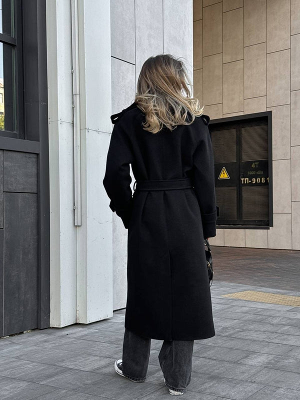 Marceline Belted Wool-Look Coat