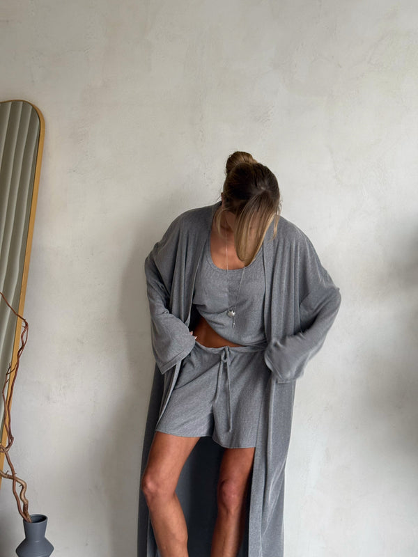 Albertine Knit Three-Piece Lounge Set – Grey