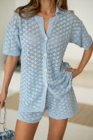 Nora Shirt & Shorts Set – Blue