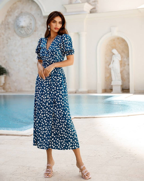 Colette Floral Wrap Midi Dress