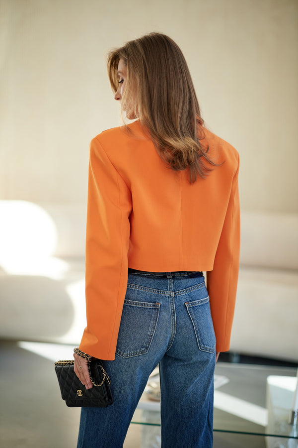 Isla Cropped Blazer – Orange