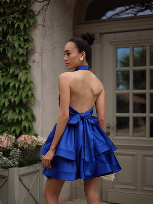 Celestine Tiered Halter Mini Dress