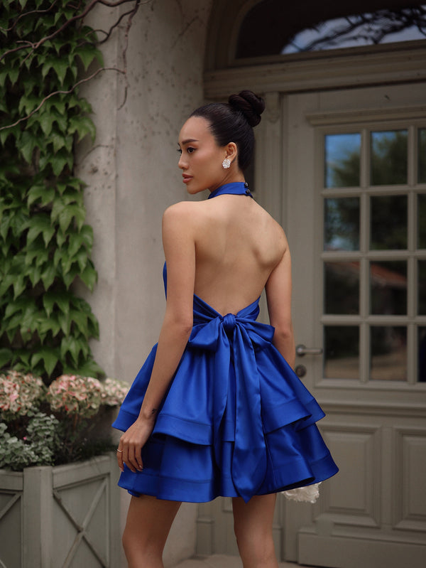 Celestine Tiered Halter Mini Dress