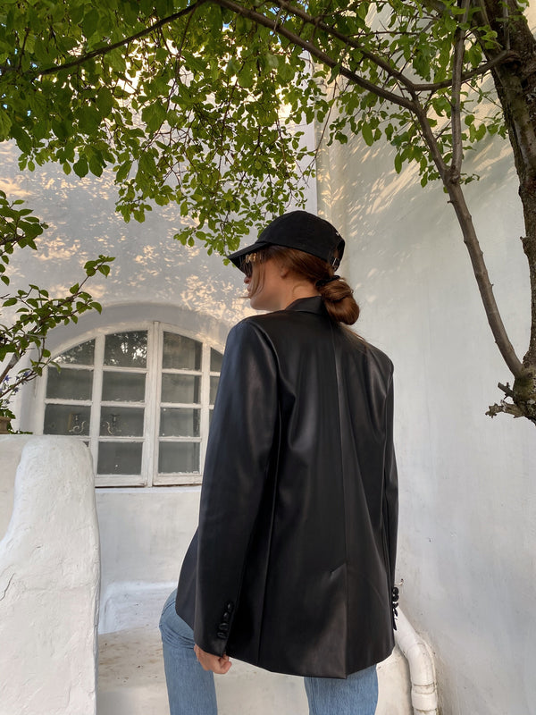 Hermine Oversized Longline Blazer – Black