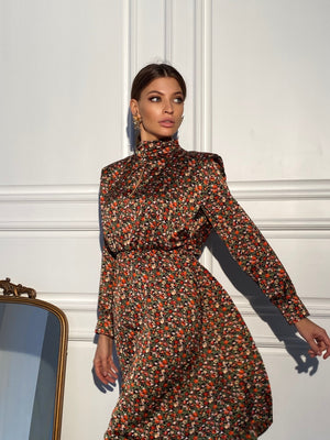 Roseline Printed Midi Dress