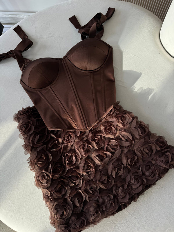 Émeraude Corset Top & Textured Skirt Set