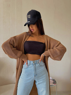 Selene Longline Cardigan – Camel