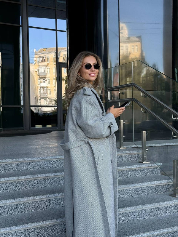 Marceline Belted Wool-Look Coat
