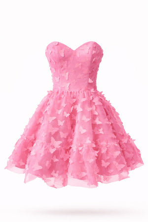 Adélie Butterfly Appliqué Mini Dress