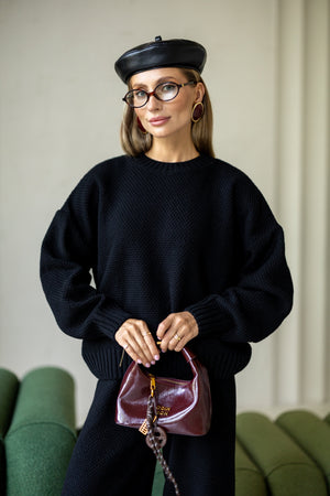 Anouk Knit Lounge Set – Black