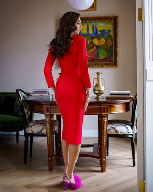 Amélie Square-Neck Midi Dress